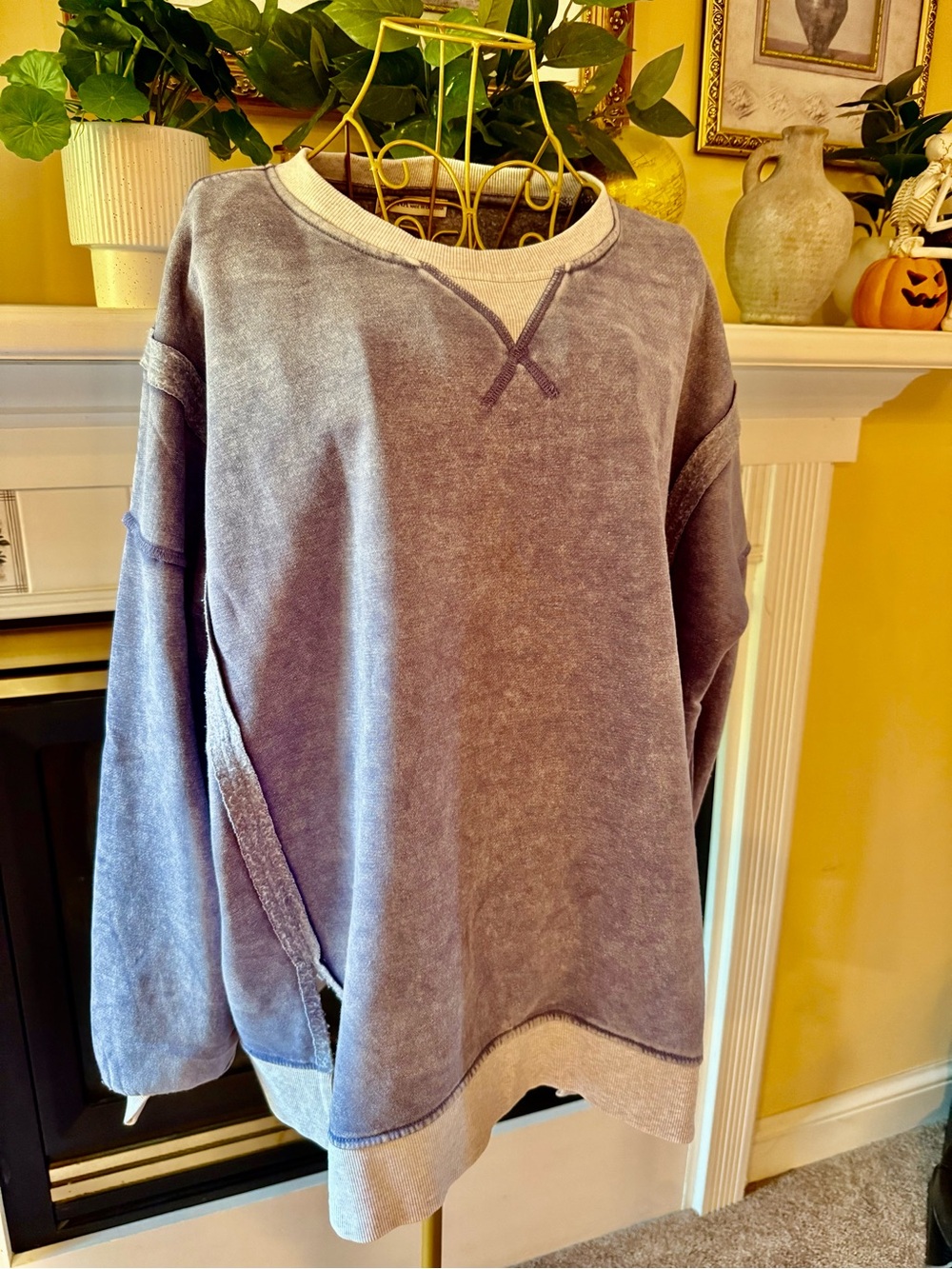 Zenana large fleece Lavender Pullover Sweatshirt - Women Tops new - Picture 8 of 9